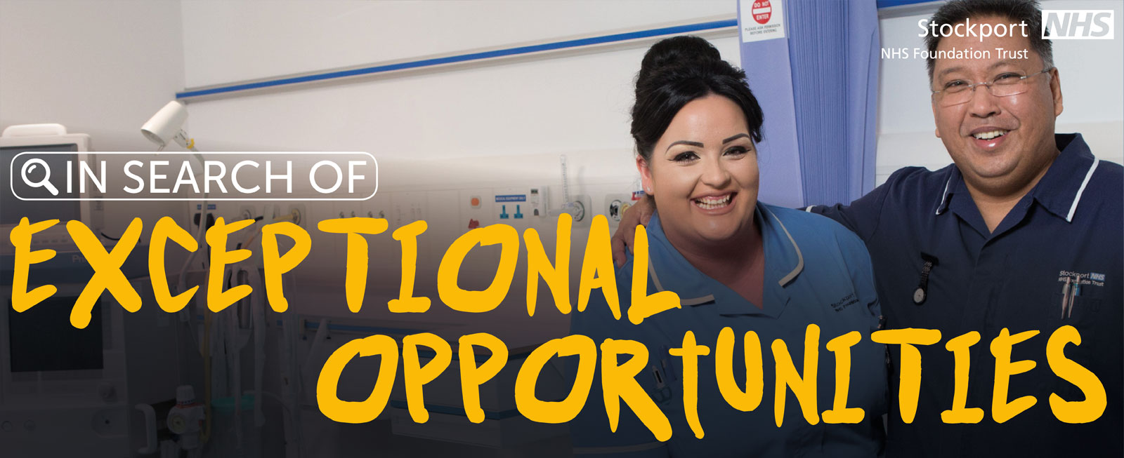 Exceptional Opportunities. Two smiling nurses.