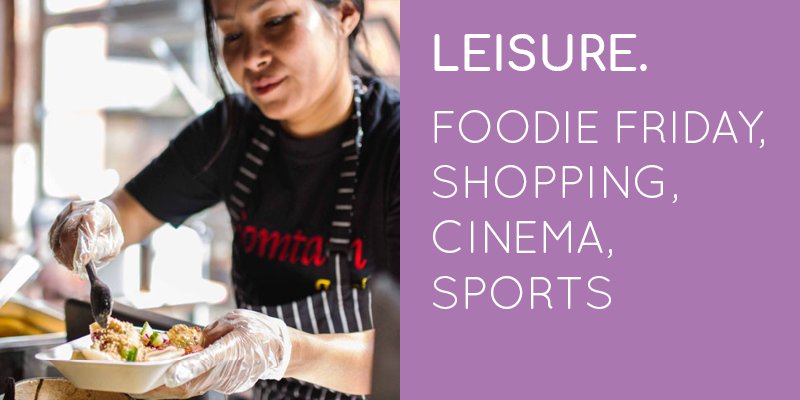 Leisure. Shopping. Cinema. Sports.