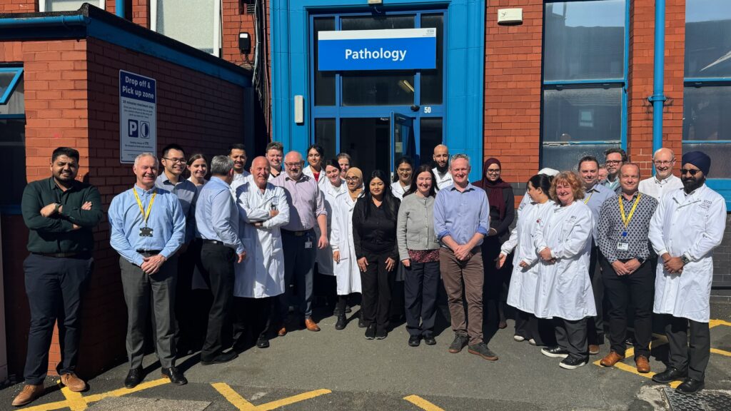 Path lab team members together