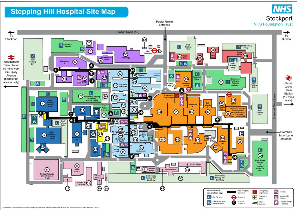 Stepping Hill Hospital patient map - updated July 2026 - page 1