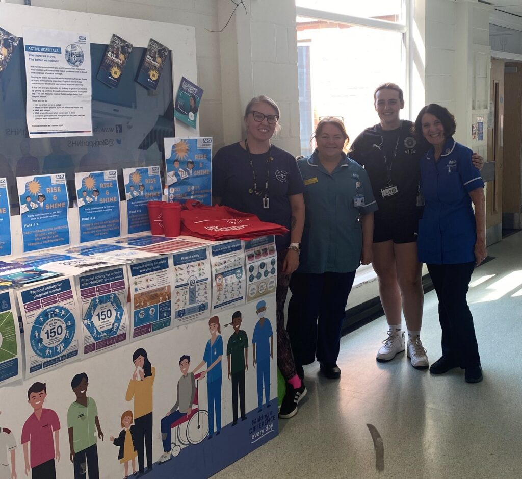 A display promoting activity as part of the week