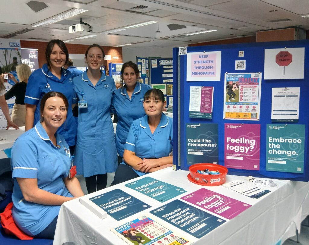 Staff Health and Wellbeing stall - nurses at menopause stall