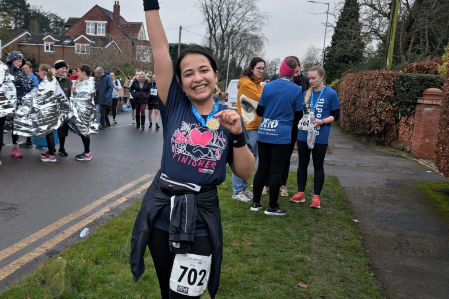 Nidhi Kakkar after her fundraising run in Stockport