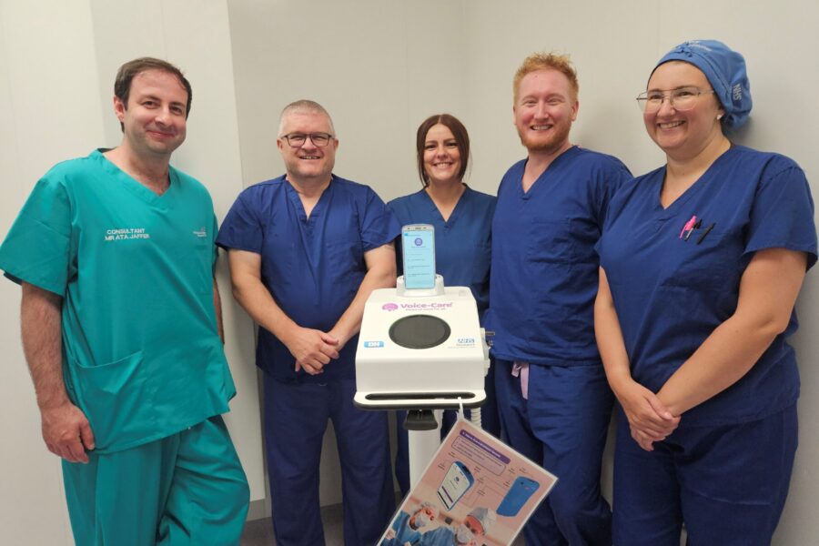 Surgical team with voice care device