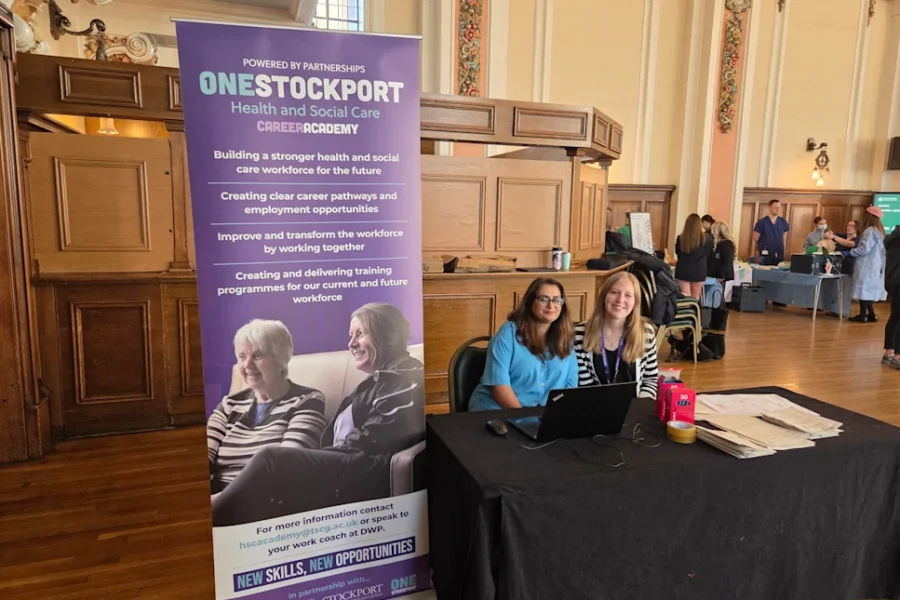 Job Safari event - Annela Hussain from Stockport NHS Foundation Trust and Ellie Oner from Adult Social Care